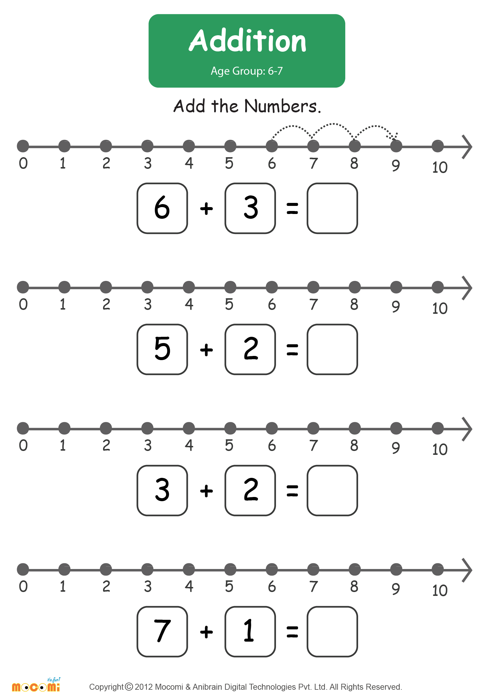 Kindergarten Number Line Addition Worksheets Letters And Numbers 