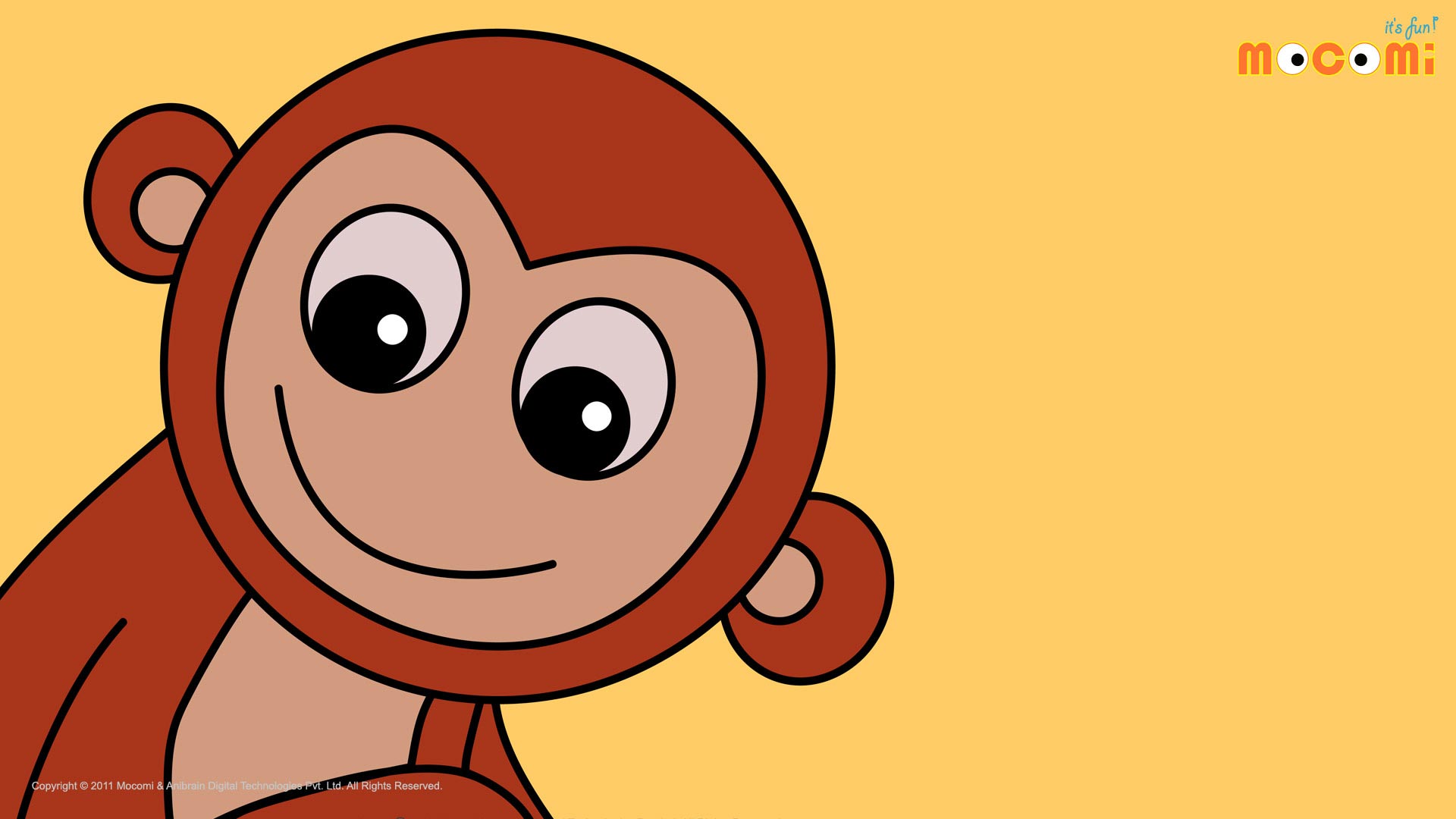 Monkey yellow - Desktop Wallpapers for kids | Mocomi