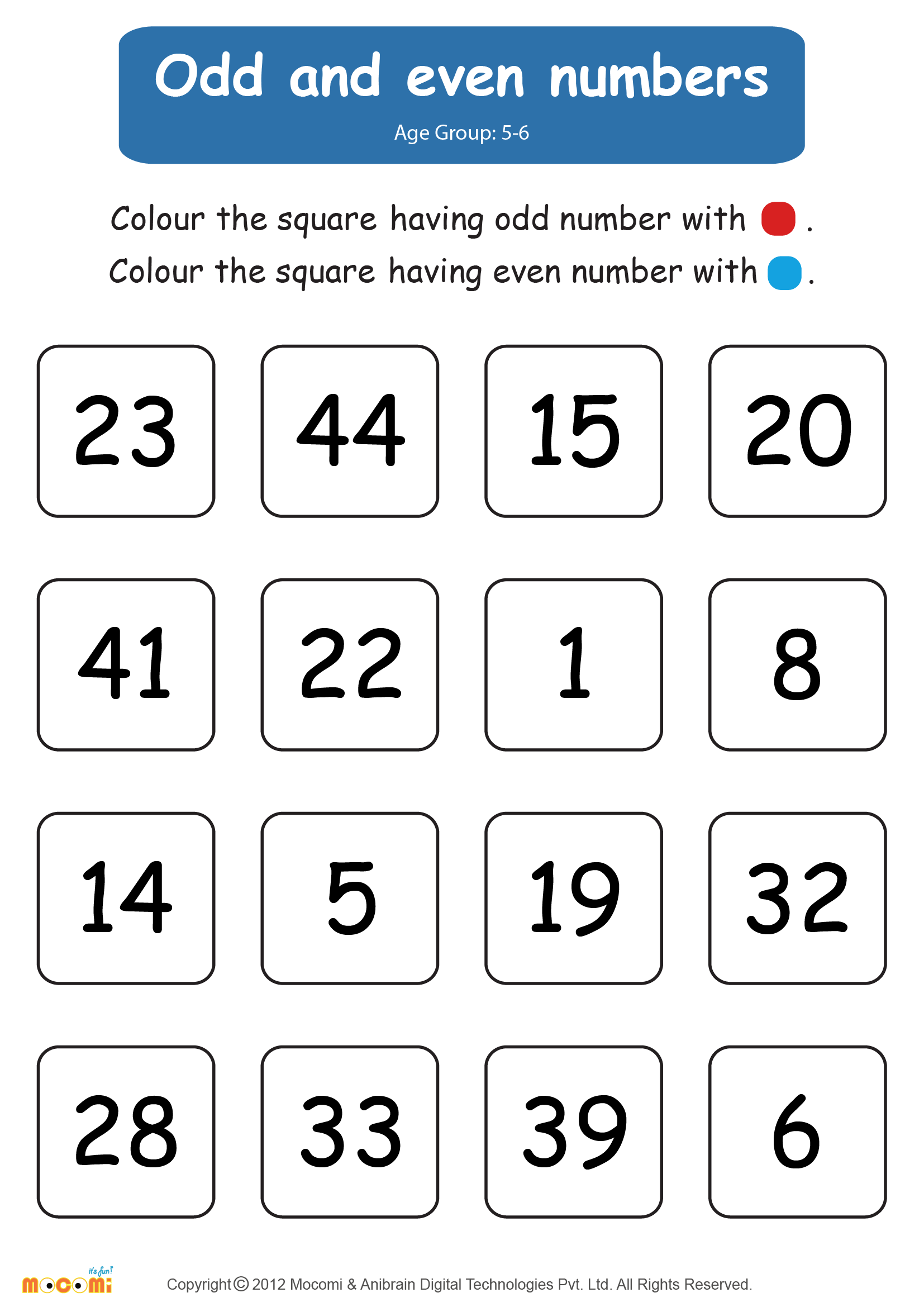 Even And Odd Numbers Worksheets