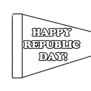 Happy Republic Day flag - Colouring Page