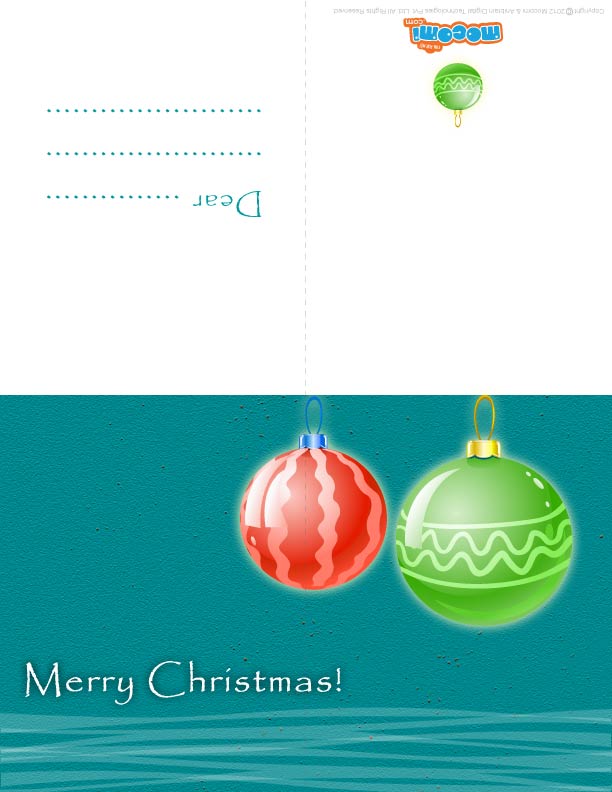 Christmas Decoration (Printable Card for Kids)