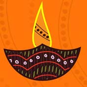Diwali Lamp (Printable Card for Kids)