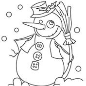 Merry Christmas- Snowman - Colouring Page