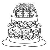 Merry Christmas- Cake - Colouring Page
