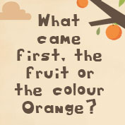 What came first, the fruit or the colour Orange?